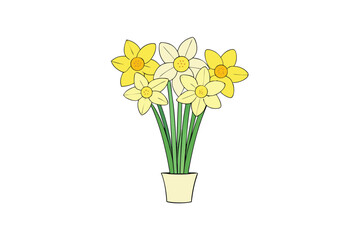 Obraz premium daffodils in a vase isolated
