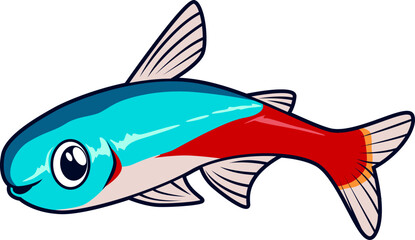 Der Neonsalmler glänzt in leuchtendem Türkis und Rot – ein Klassiker für jedes Aquarium.
