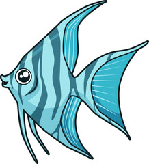 Obraz premium Der elegante Segelflosser besticht durch seine dreieckige Form und langen blauen Flossen. 