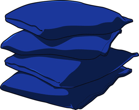 Gestapelte blaue Cornhole-S&auml;ckchen &ndash; sportliches Accessoire f&uuml;r Turniere und Freizeit.
