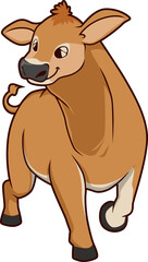 Jersey-Kuh mit großem Blick – elegantes Comic-Rind mit freundlichem Ausdruck.
