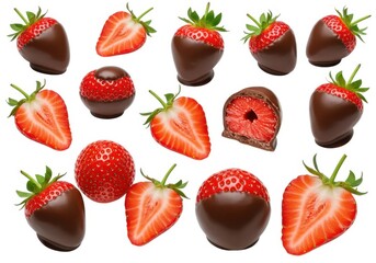 Delicious chocolate dipped strawberries isolated on white isolated on white background