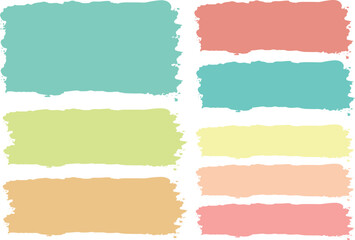 pastel colors palette abstract banners brush strokes set