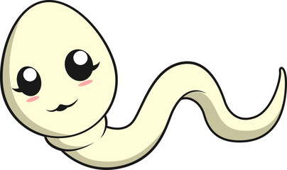 Niedliches Spermium mit langen Wimpern und Lächeln, charmanter Look.
