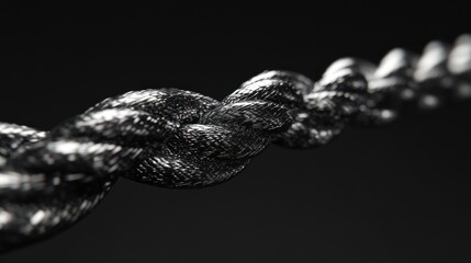 A futuristic carbon fiber rope with metallic strands, appearing ultra-light yet strong --ar 16:9 --v 6.1 Job ID: f5f20d0b-07a1-499d-a1d8-22946e6631a5