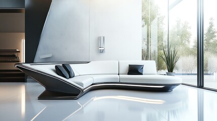 A futuristic floating sofa in a sleek, modern living space --ar 16:9 --v 6.1 Job ID: 86cf33ce-8ba9-48de-9fcf-a51a0d616a84
