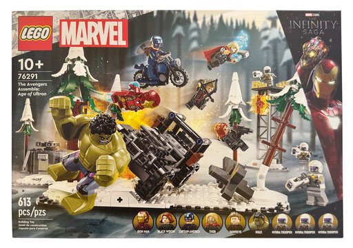 The Avengers Assemble: Age of Ultron Lego set.