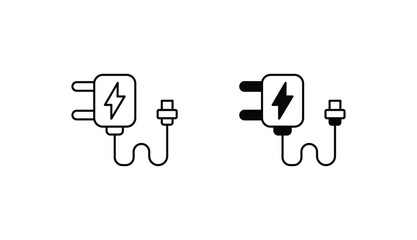 Charger icon design with white background stock illustration