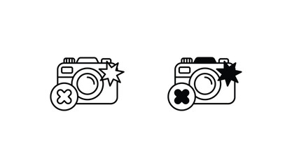 No Flash icon design with white background stock illustration