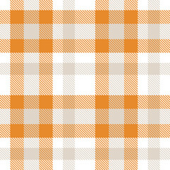 Traditional Sandy white & Iridescent brownish orange Seamless Tartan Fabric Design