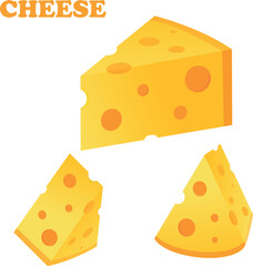 French cheese icon, flat style stock illustration.