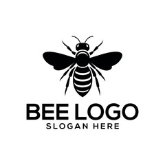 bee silhouette logo vector line art logo design