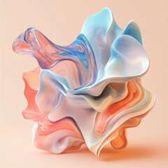 Obraz premium Abstract colorful 3D wavy shape creative design element