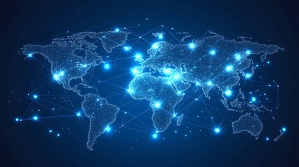Digital Earth with Glowing Network Connections