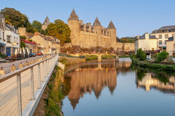 Josselin Castle, medieval castle at Josselin, in the Morbihan department of Brittany, France.
