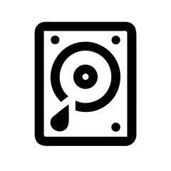 A minimalist hard drive icon, ideal for data storage, server systems, and technology-related projects.