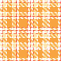 Traditional Autumn coral & Traditional white Seamless Tartan Fabric Design