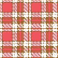 Plaid pattern seamless. Vivid sepia & Metallic white Tartan Fabric Design. 