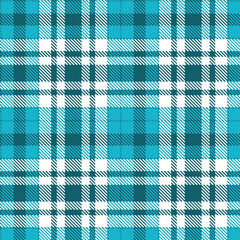 Plaid pattern seamless. Vintage petrol & Rustic white Tartan Fabric Design. 