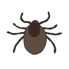 Vector hand drawn sketch doodle colored mite isolated on white background