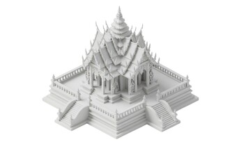 Temple architecture design structure building monument model isolated on white background