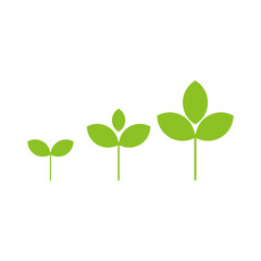 Growing Green plants Illustration