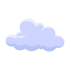 Cartoon Illustration of a Fluffy Cloud