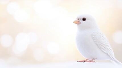 Obraz premium A serene white bird against a soft backdrop