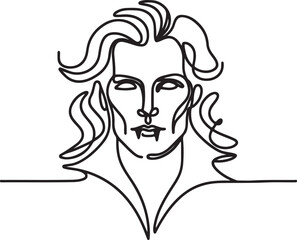 Vampire Icon in Minimal One Line Style