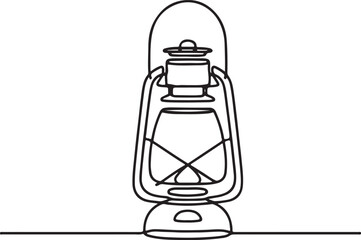 Classic Lantern Design in One Line Sketch