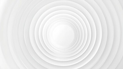 Fototapeta premium Concentric randomly offset white rings or circles steps fading out background wallpaper banner close up flat lay top view from above. abstract modern minimal white background