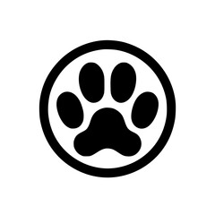 Playful Dog Paw Mark &ndash; Black and White SVG Vector Icon for Pet Brands, Vets, and App Interfaces