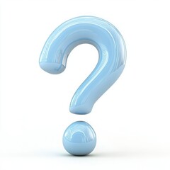 Light blue question mark isolated on white background