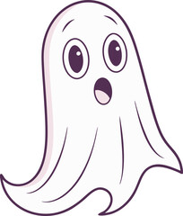 Minimalist Ghost with Surprised Expression