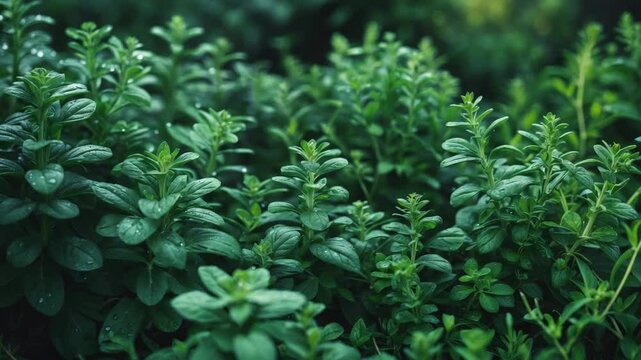 Oregano plants thriving in the garden.