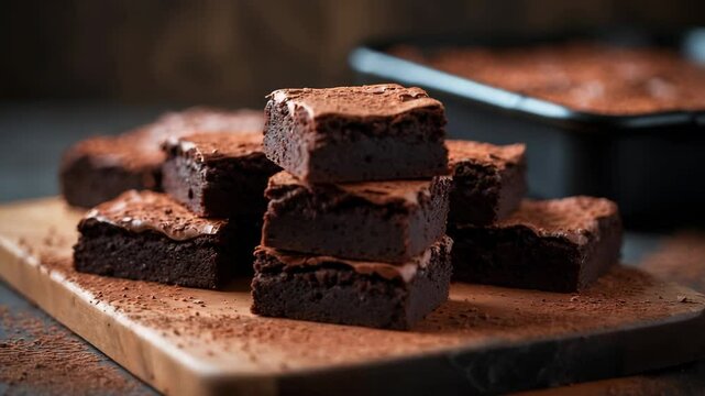 Rich and fudgy dark chocolate stout beer brownies sliced into squares.