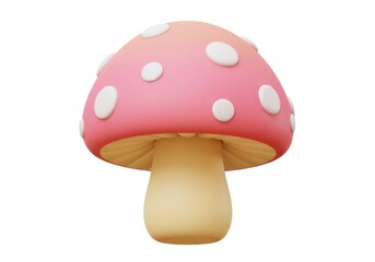 Pink mushroom illustration isolated on white background