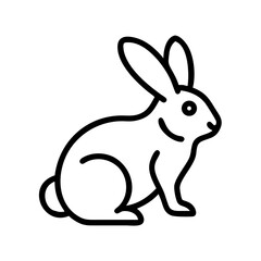 Obraz premium Rabbit icon illustration in minimal style for wildlife and pet concept