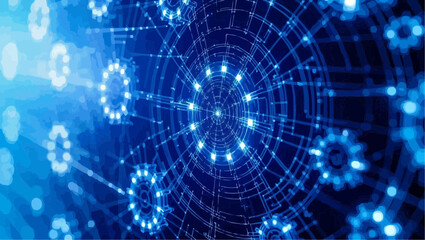 Obraz premium Abstract Technology Network Connecting Data Points