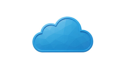 Fototapeta premium Stylized Blue Cloud Shape on White Background