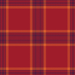 Traditional Seamless Tartan featuring Bright dark plum and Fire rouge Fabric Design