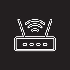 Wi Fi icon vector. Wireless router logo design. Wifi vector icon illustration isolated on black background