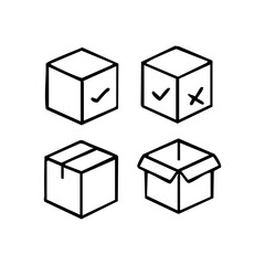 vector illustration of elements with package symbols