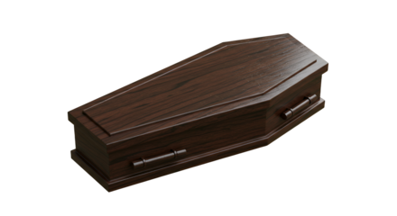 Wood Grain Coffin Isolated Funeral Requisite