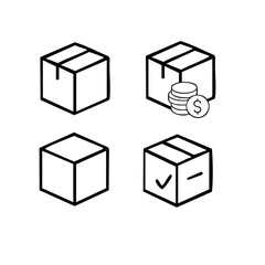 vector illustration of elements with package symbols