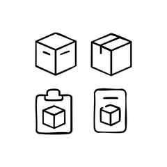 vector illustration of elements with package symbols