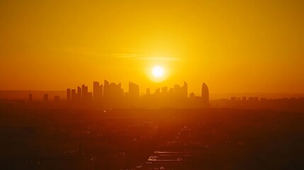 Naklejka premium sunset over the city
