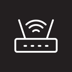 Wi Fi icon vector. Wireless router logo design. Wifi vector icon illustration isolated on black background