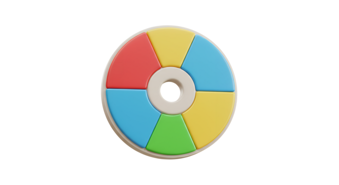 Colorful Circle Chart with Segments on White Background