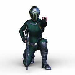 サイバー戦士　3DCGレンダリング